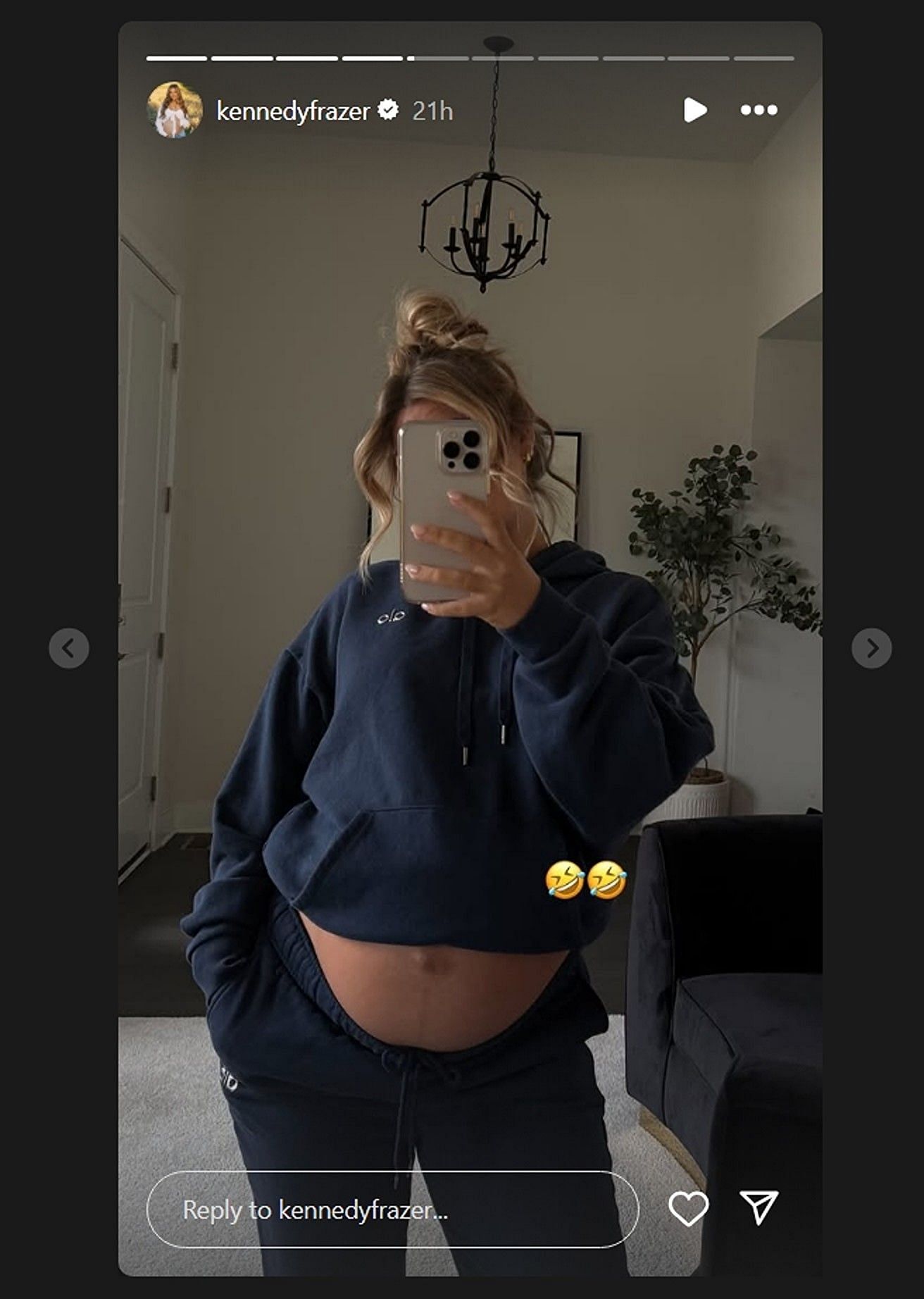 Lions LB Malcolm Rodriguez's wife Kennedy shares throwback pictures from 'insane' pregnancy days/@kennedyfrazer